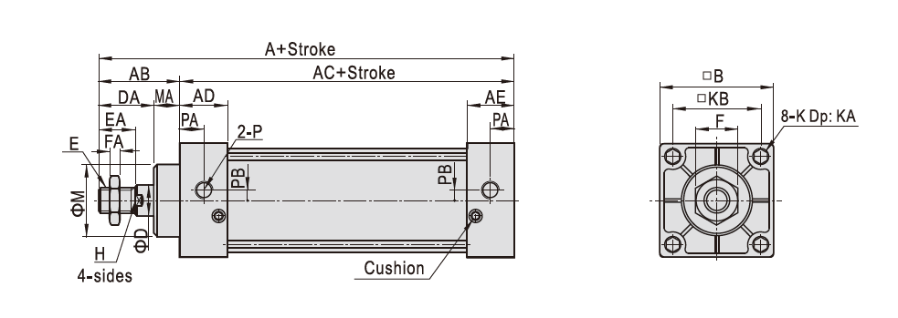 Air Cylinder SC100x250-S-CA