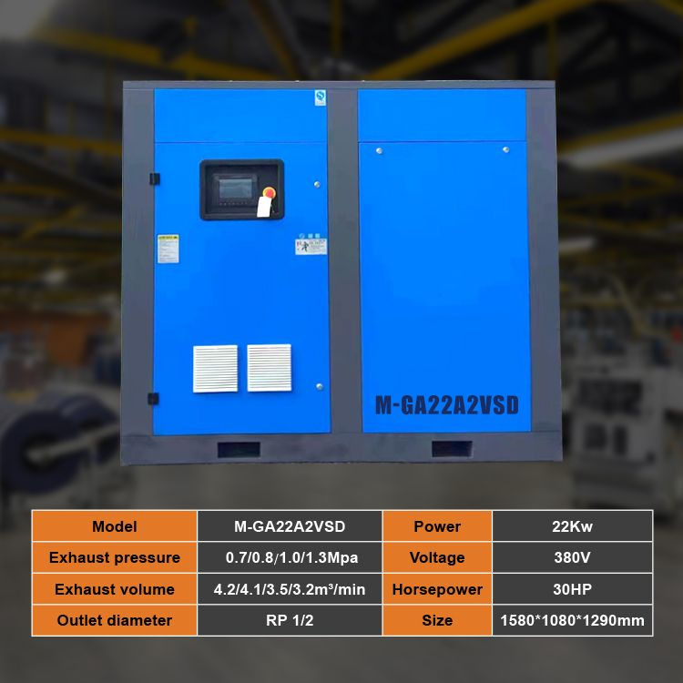 MDW-22KW\37KW Two Stage Permanent Magnetic VSD Screw Air Compressor For Textile Factory